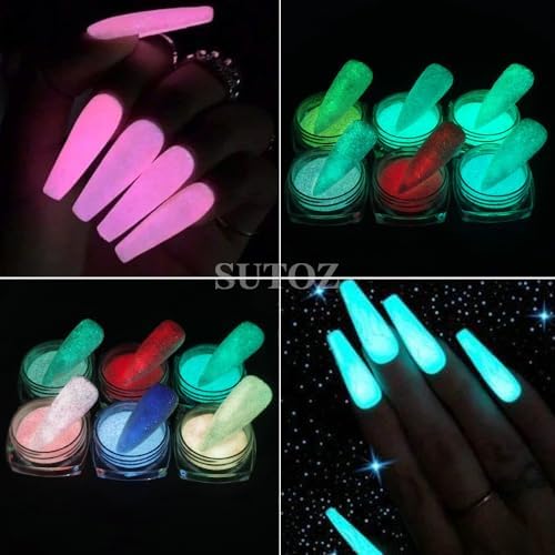 Fine Glitter, Glitter for Nails,6 Cans 20g Glitter Set, 6 Assorted Color Arts and Craft Glitter, Eyeshadow Makeup Nail Art Pigment Glitter - Image 3