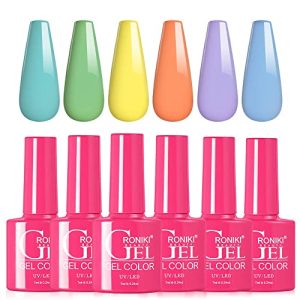 Pastel Gel Nail Polish Set 6 Colors - Spring Summer Macaron Shades Nail Art