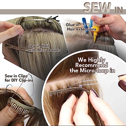 Sew in Hair Extensions Real Human hair, Silky Soft &Shiny Double Drawn Weft Hair Extensions human hair, Thick ends &Tangle Free Human hair extensions sew in, 100g Straight Dark Brown, 20 inch - Image 4