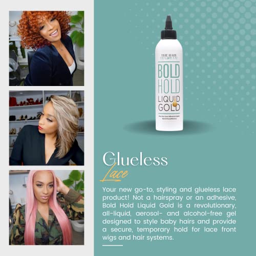 The Hair Diagram - Bold Hold Liquid Gold Reloaded - Glueless Lace Gel - Temporary Hold For Wigs and Hair Systems - Styling Agent For Baby Hairs - Non Toxic - Aerosol & Alcohol Free - Water Based Formula - 4oz - Image 5