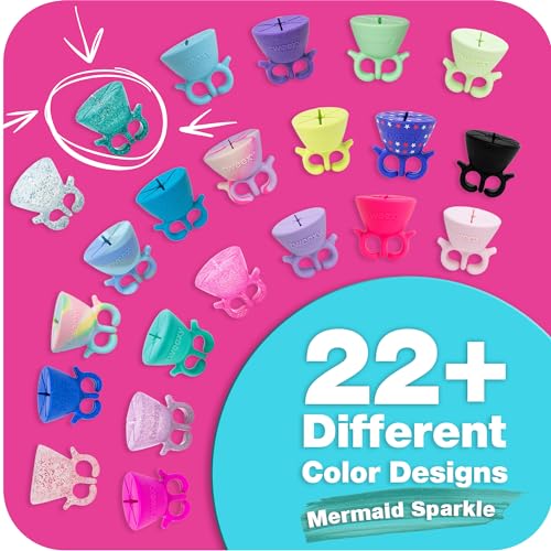 tweexy Wearable Nail Polish Holder Ring - Ideal Gift for Teenage Girls - Nail Polish Holder Stand for Manicure & Pedicure, Fingernail Painting - Nail Polish Accessories (Mermaid Sparkle) - Image 7