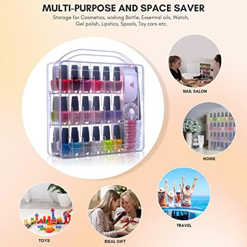 Makartt Nail Polish Organizer Gel Nail Polish Holder for 36 Bottles with Large Separate Compartment Universal Clear Nail Storage Travel Case Space Saver for Manicure Tools Nails Supply Displayer N-02 - Image 8