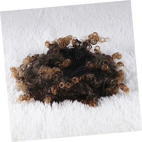 3pcs Fluffy Hair Buds Afro Hair Wigs Synthetic Afro Wigs Short Kinky Curly Human Hair Wig African Short Wigs Ponytail Wigs Afro Curly Fake Hair Bun Headband Wigs American Hairball - Image 7