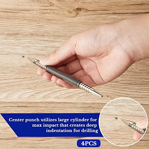 Nail Set and Hinge Pin Tool Dual Head Nail Punch Hinge Pin Removal Tool Hammerless Spring Punch Set Spring Nail Setter - Image 6