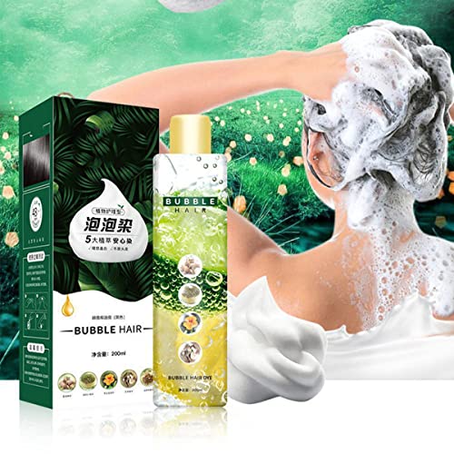 Plant Bubble Hair Dye Shampoo, Instant Natural Hair Color Cream for Women and Men, 200ml - Image 2