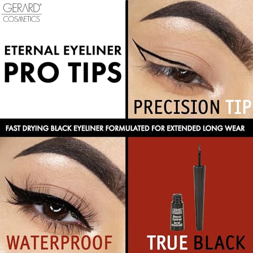 Gerard Cosmetics Eternal Eyeliner | Ultra Black Liquid Eyeliner w/Fine Precision Tip Applicator | Extended Long Wear | Cruelty Free | Waterproof Smudge Proof Eyeliner - Image 4
