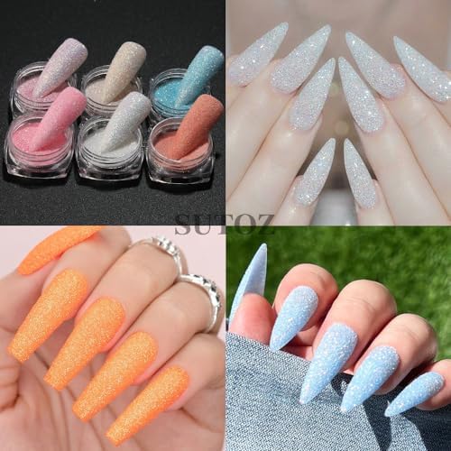 Fine Glitter, Glitter for Nails,6 Cans 20g Glitter Set, 6 Assorted Color Arts and Craft Glitter, Eyeshadow Makeup Nail Art Pigment Glitter - Image 2