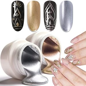 Golden Silver 2 Color Metallic Painting Gel Nail Polish 15ml Capacity for DIY Nail Art