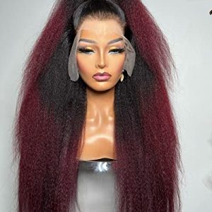 Burgundy 18-Inch Full Cap Human Hair Wig for Women Natural Look