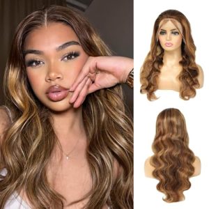 16 Inch Honey Blonde Ombre Body Wave 13x4 Lace Front Human Hair Wig 150% Density 23.5 Inch Cap