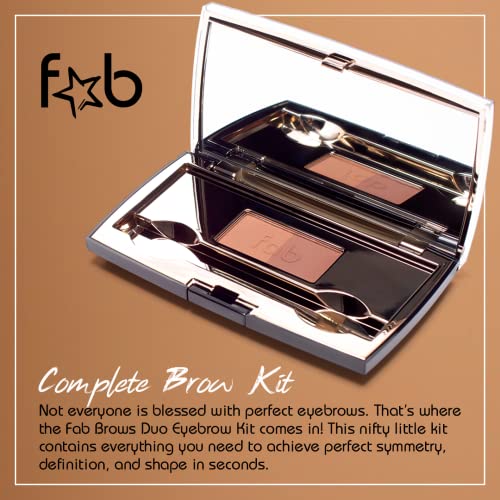 Duo Eyebrow Kit, Ultimate Brow Kit with Compact Powder Mirror and Eyebrow Shaper, Waterproof Eye Makeup Contour Palette Set for Eyebrow, Eyebrow Cosmetics, (Dark Brown/Chocolate Brown) - Image 5