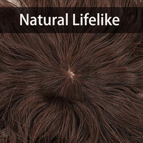 100% Real Human Hair Toppers For Thinning Hair Natural Brown Curls Hair Pieces For Women Clip In Top Hair Toupee 9 * 9cm Mesh Base Hair Extensions For Gray Hair - Image 5