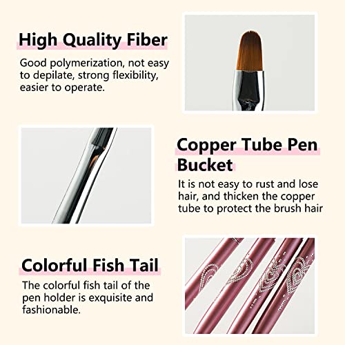 SILPECWEE 3pcs Nail Clean Up Brush Nail Brushes for Cleaning Nail Polish Mistake Acrylic Brush Cleaner Cuticles Acetone Nail Pen Nail Art Brushes French Manicure Brush Nail Art Tools - Image 5