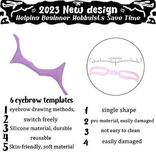 Reusable Purple Silicone Eyebrow Stencil Shaping Kit for Effortless Makeup Application - Image 2