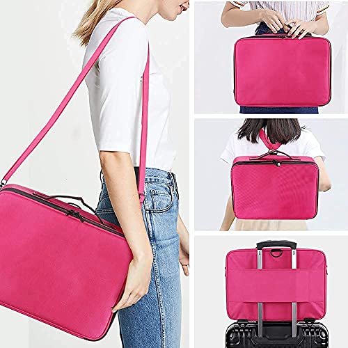 Gzcz 16-Inch Professional Makeup Travel Case Large Capacity Adjustable Dividers - Image 6