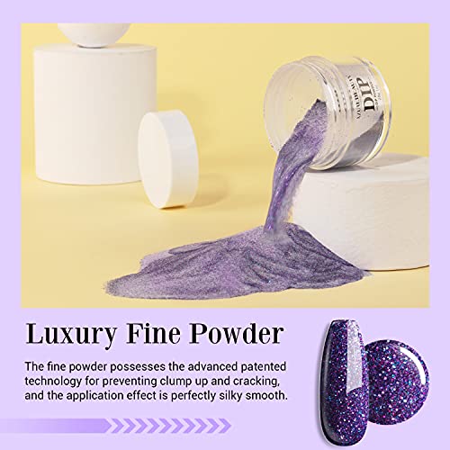 AZUREBEAUTY Dark Purple Glitter Nail Dip Powder 1 Oz for DIY French Manicure - Image 3