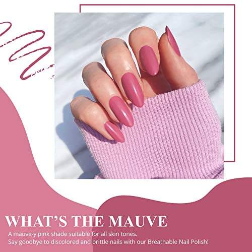 VIVRE Cosmetics Nail Polish, Quick Dry and Shiny Halal Nail Polish For Girls, Vegan and Non Toxic Nail Polish For Women, Long Lasting, Certified Breathable and Water Permeable - Whatโs the Mauve - Image 3