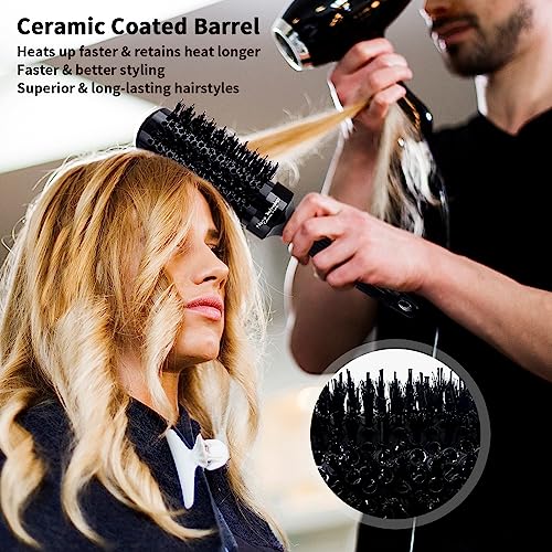 6pc Ceramic Ion Boar Bristle Vented Round Blow Drying Brush Set - Image 6