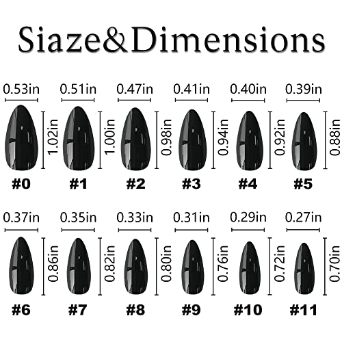 AddFavor 6 Boxes Almond Press on Nails Set, Medium Length Press on Nails Solid Color Glossy Acrylic False Fake Nails with Adhesive Tabs for Women and Girls - Image 6