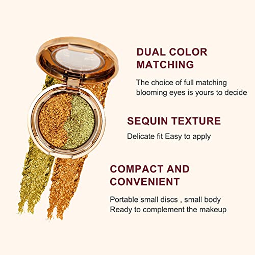 Name Brand Neutral Shades Sequin Eyeshadow Compact Easy Apply Portable Discs - Image 3