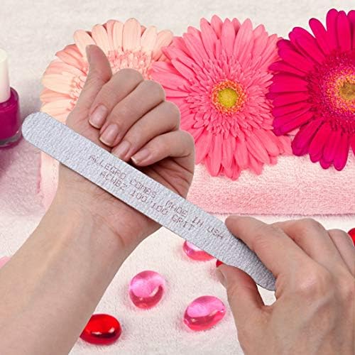 Allegro Combs 7 In. Nail Files Double Sided Wooden Emery Boards For Natural and Acrylic Grits 100,180, 120/240 USA. 10 Pcs. (100 Grit Zebra) - Image 5