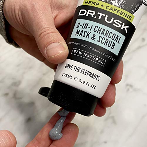 Dr. Tusk 2-in-1 Men's Charcoal Clay Hempseed Oil Face Scrub Mask 5.9 Fl Oz - Image 3
