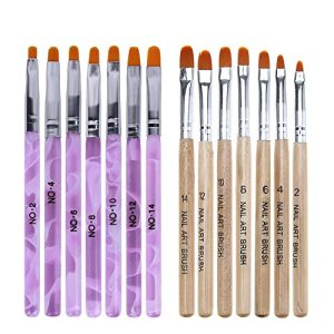 WOKOTO 14 Pcs Acrylic Nail Brush Pen Set Uv Gel Acrylic Nail Art Brush Tips Builder Brush Nail Painting Brush Pen Nail Acrylic Brush Nail Dust Brush 3d Nail Art Brush Nail Polish Brush Kit