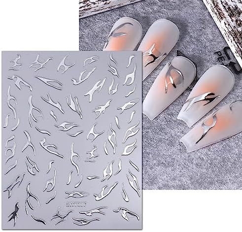 Gothic Flame 3D Self-Adhesive Nail Art Stickers, Pack of 6 Sheets, for Women and Girls - Image 4