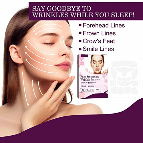 Forehead Wrinkle Patches-192 Pcs Face Wrinkle Patches Reusable Face Tape for Wrinkles Anti Wrinkle Patches to Reduce Fine Wrinkles, Frown and Smile Lines, Forehead Wrinkles Facial Wrinkle Patches - Image 2