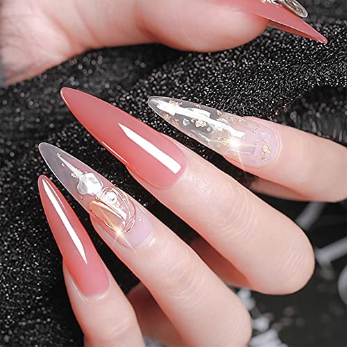 Press On Nails Set with 500pcs Long Stiletto Nail Tips Clear Full Cover 5pcs Nail Glues 1pcs Nail File with Case False Nail Fork Nail Kit Acrylic Nail Kit - Image 4