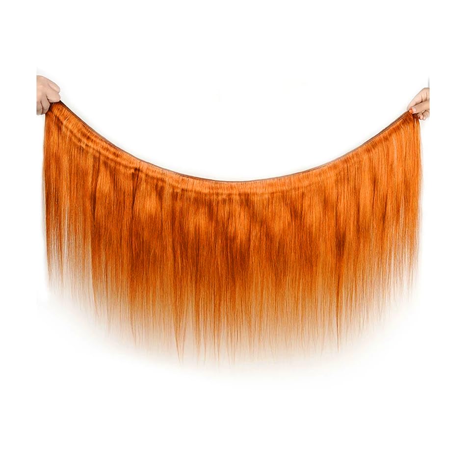 Ginger Bundles Human Hair 350 Straight Bundles Ginger Orange Human Hair Bundles 12 14 16 inch 3 Bundles Brazilian 8A Remy Burnt Orange Human Hair Weave - Image 7
