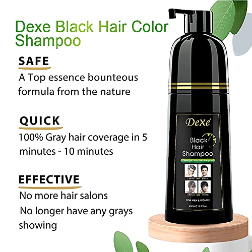 Ammonia-Free Instant Black Hair Shampoo Botanical Formula 30-Day Unisex Color 100% White Coverage - Image 2