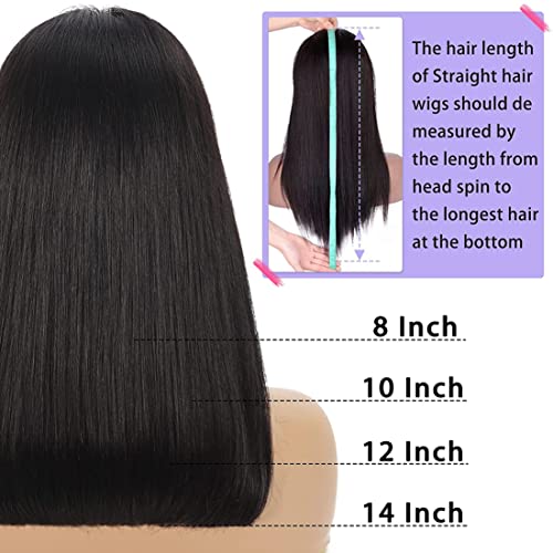 12 Inch Bob Wig Human Hair Glueless Wigs Human Hair Pre Plucked Straight Lace Front Wigs Human Hair Bob HD 13x4 Lace Front Wigs Human Hair Bob Wigs for Black Women 180% Density Bob Wig - Image 5