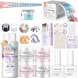 Saviland French Acrylic Nail Kit & 100pcs Long Length Nail Forms