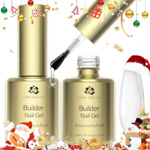UNA GELLA 2-Piece Clear 15ml Builder Gel Kit with Nail Tips for Extensions