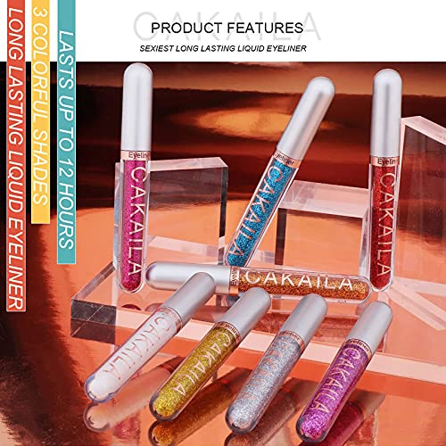 8pcs Liquid Glitter Eyeliner Set, 8 colors Shimmer Sparkling Silver Metallic Colorful Eyeliner Kit, Long Lasting Waterproof Shimmer Sparkling Eyeshadow - Image 5