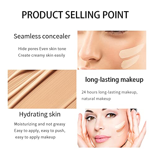 Liquid concealer Foundation Facial Cream Foundation Light and long-lasting liquid foundation Concealer foundation oil - 03# - Image 4