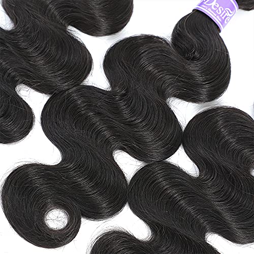 10A Brazilian Body Wave Virgin Hair Weave Bundles 3 Pack 14 16 18 Inch Natural Black - Image 5