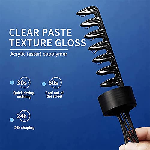 Homezore Hair Styling Gel, 2-In-1 Hair Wax Gel with Comb Long-lasting Fluffy Men, Fast Build Hair Salon Styling Gel, Lasting Fluffy Styling Gel for Curly Hair - Image 4