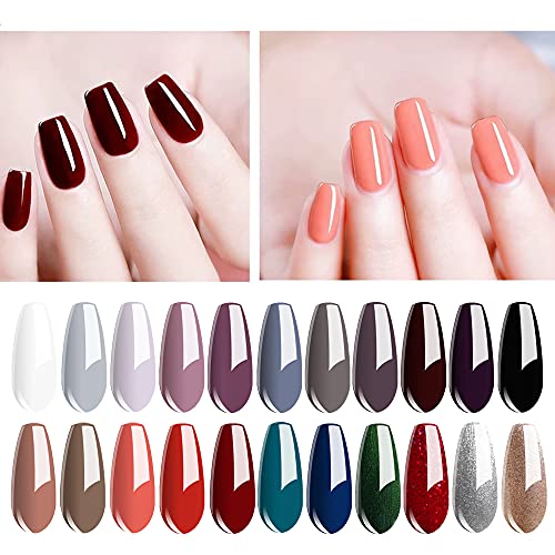 Vishine Gel Nail Polish Set - 22 Classic Color Gel Nail Polish Red White Black 8ml with No Wipe Base and Top Coat,24 PCS Soak Off Gel Nail Starter Gel Nail Kit - Image 3