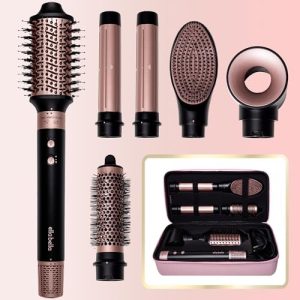 ELLA BELLA 6-in-1 Professional Hot Air Styler Set with Travel Case for Fast Drying