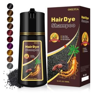 Dark Brown Hair Dye Shampoo 3 in 1, Natural Hair Color Shampoo Brown for Men & Women Hair Colors in Minutes, Long-Lasting Hair Dye Shampoo for 100% Gray Hair Coverage Hair Dye 500ml (Dark brown)