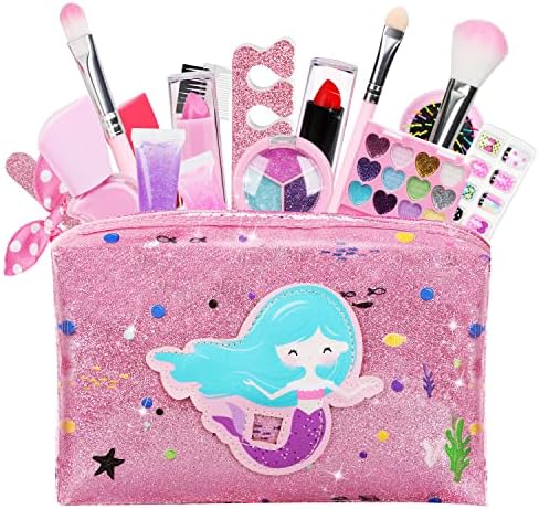 TOY Life Kids Washable Mermaid Makeup Kit for Girls Ages 4-12 with Non-Toxic Formula - Image 9