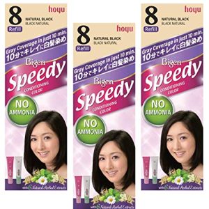 HOYU Bigen Speedy Hair Color Refill, No. 8 Natural Black (Pack Of 6)
