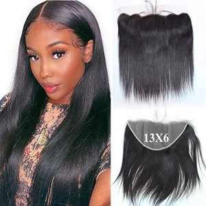 13X6 100 Real Soft Brazilian Hair Pre Plucked Full Lace Frontals Straight Human Hair Pieces 18 Inch Ear To Ear Transparent Lace Frontal Closure With Natural Hairline