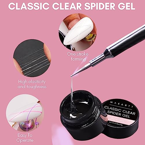 Makartt 3D Clear Spider Gel for Nail Art Elastic Gel Nail Paint Drawing 3D Spider Gel Bundle With Luminoza 10W Rechargeable UV LED Nail Lamp - Image 2
