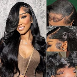 20 Inch Body Wave HD Lace Frontal Human Hair Wig 180% Density Pre Plucked