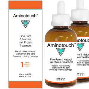 Aminotouch Natural PURE PROTEIN TREATMENT Instant Rescue Shot Grow Long Hair Repair Damage Split Ends, Strengthen Weak Hair, Collagen Filler Keratin Repair that Works From the Core (Double)
