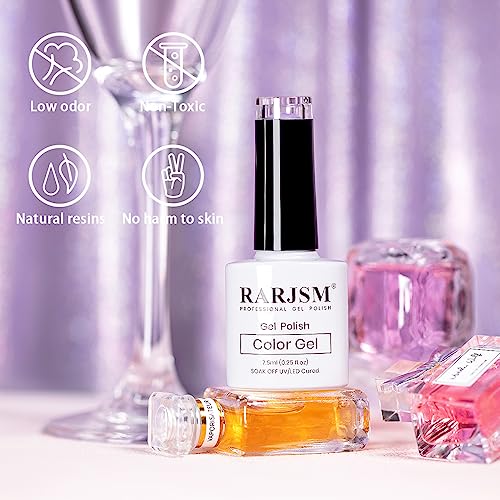 RARJSM Pearl Gel Nail Polish,Purple Pearlescent Gel Polish,Shell Glitter Red Shimmer Iridescent Mermaid Nail Gel Polish Soak Off LED UV Curing Requires Swirl Thread Effect DIY Manicure Use 7.5ML - Image 3