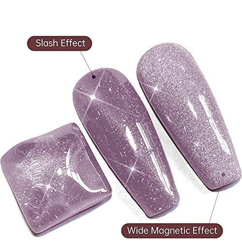 VERONNI 15ml Purple Glitter Cat Eye Magnetic Nail Polish for Stunning Manicures - Image 3